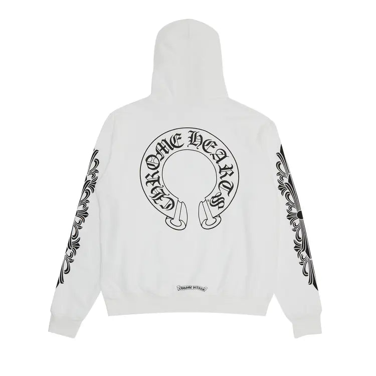 Chrome Zip Up Hoodie White