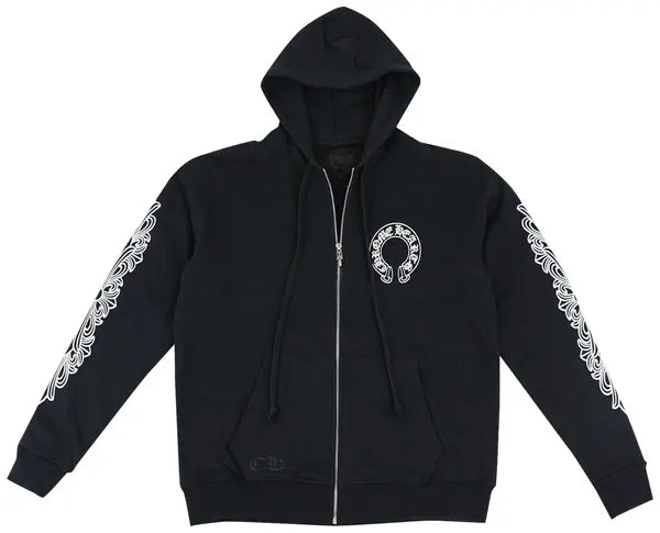 Chrome Zip Up Hoodie Black