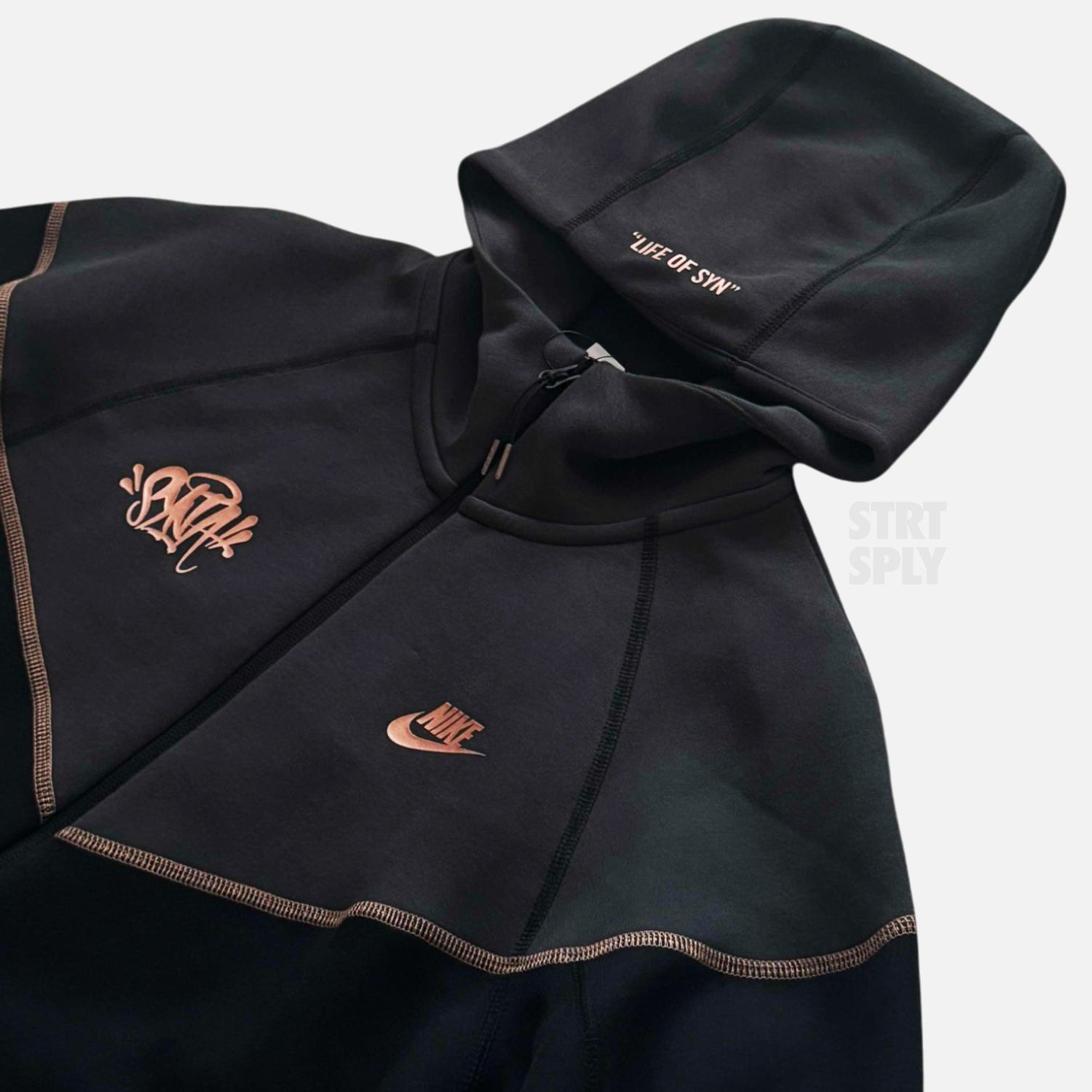 Tech Fleece Zip-Up Hoodie - Black / Bronze