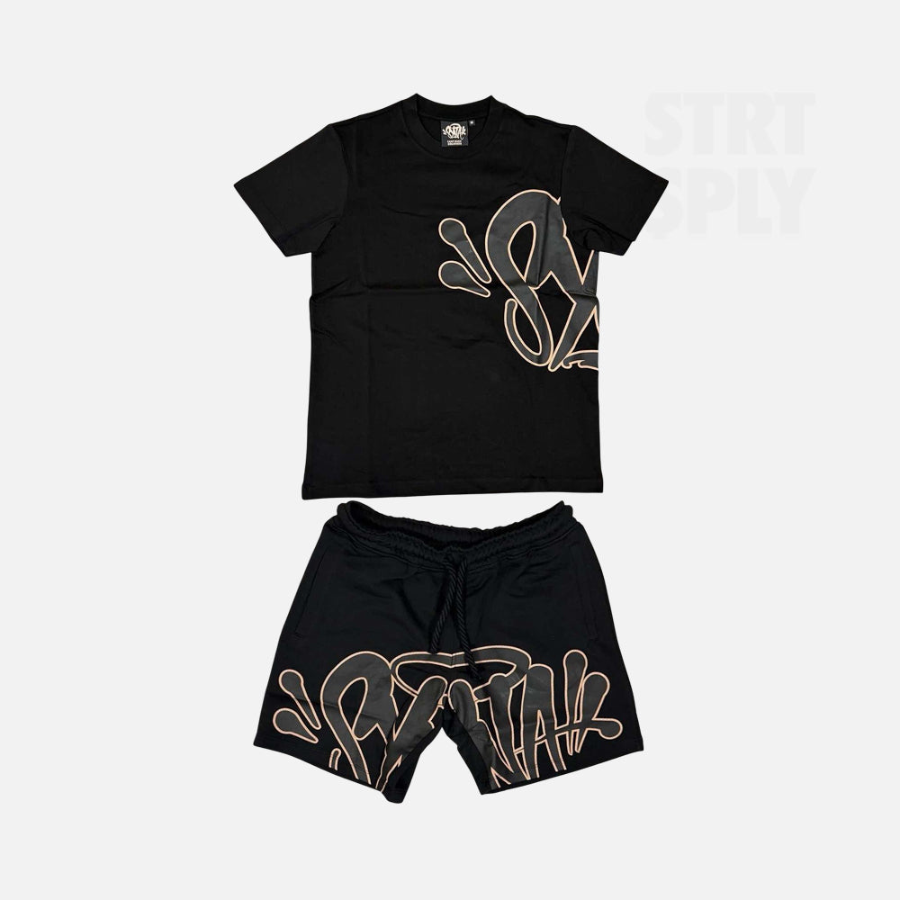 T-Shirt & Shorts Logo Set - Black / Rose Gold