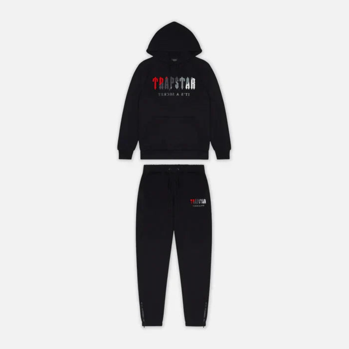 Chenille Decoded Hooded Tracksuit - Black / Red