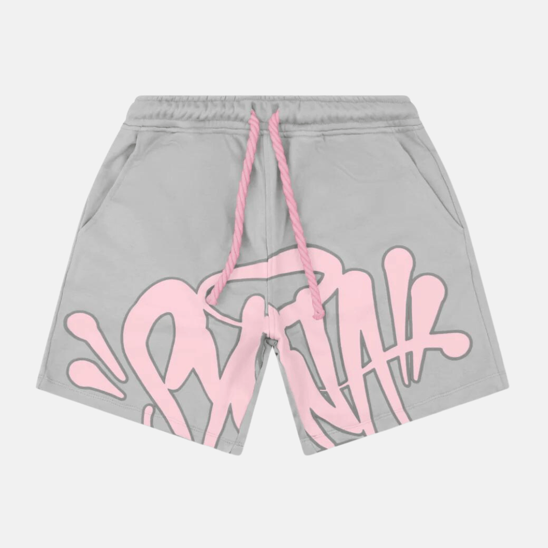 T-shirt & Shorts Logo Set - Grey/Pink