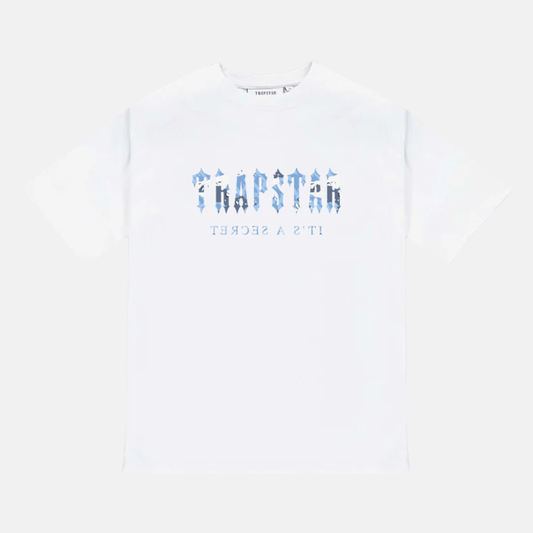 Decoded T-Shirt - White/Blue Camo