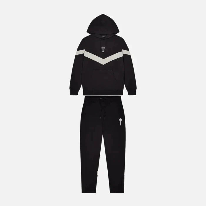 V-Stripe Hooded Tracksuit - Black/Grey